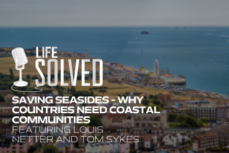 Skyline of Portsmouth with life solved logo and introduction title 