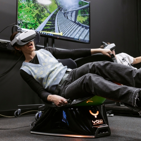 Students on Virtual Reality equipment