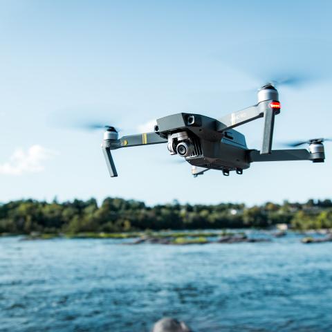 drone hovering mid-air