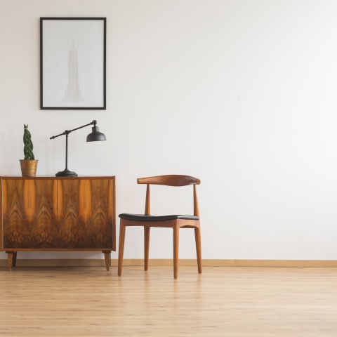 Retro Chair, Bike and Cabinet