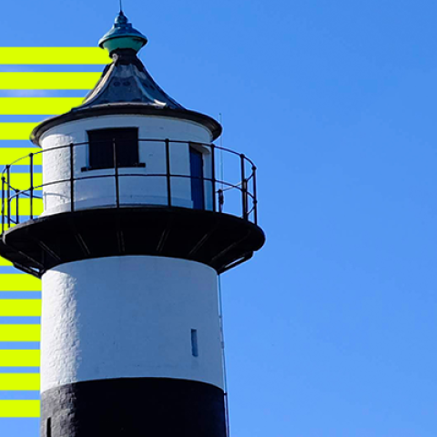 Lighthouse image with Connected Degrees logo 