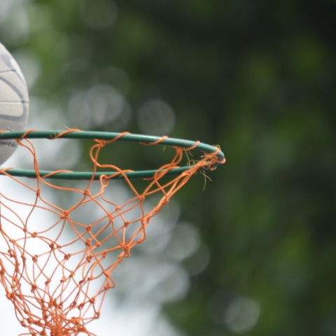 Netball on netball hoop