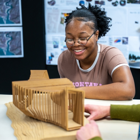 Student learning about architecture structures