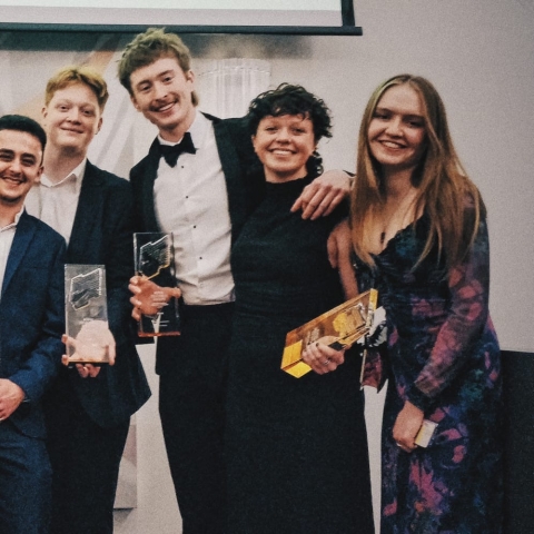 Students at the Royal Television Society awards