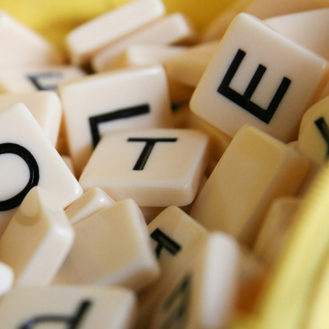Scrabble tiles spelling vote