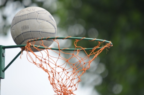 Netball on netball hoop