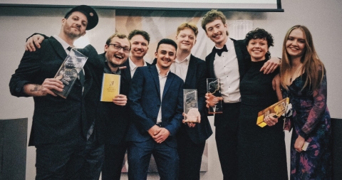 Students at the Royal Television Society awards