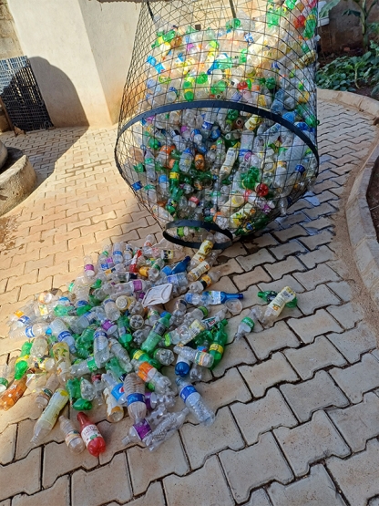 Waste Wise project bin filled with plastic bottles