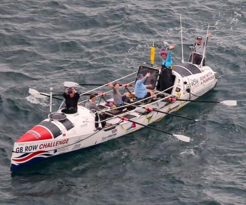 Team Ithaca rowing around Great Britain's coastline