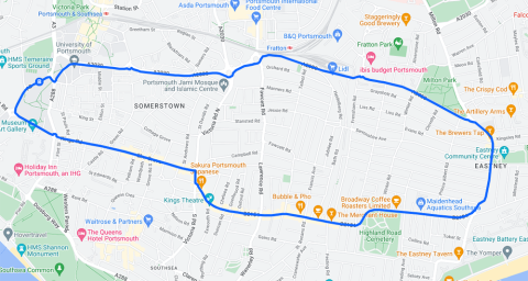 U1 circular bus route, Portsmouth