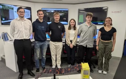 Students involved in the Jupiter project standing side by side smiling 