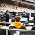 Student working on a Bloomberg terminal