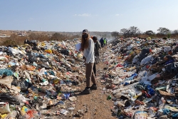 Steph Northen at waste dump in South Africa