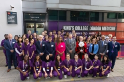 Group photo of medical students and staff outside UoP Medical Facilities